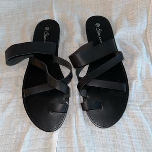 Black Strappy sandals. Size 10.